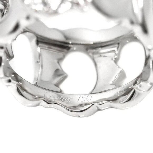 Cartier C De Diamond Ring 18K White Gold 750 size48 4.5(US) 90278423 - Picture 3 of 9